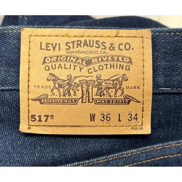 Levi's 517 Bootcut Jeans Blue Denim Classic Dark Wash Size 36 X 32.5 - Picture 9 of 12